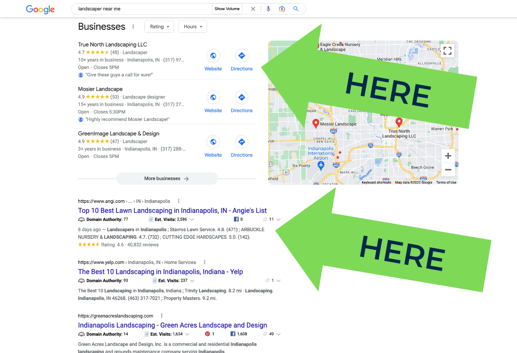 SEO For Landscapers: SERPs